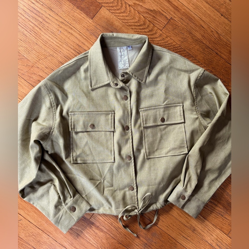 Sadie & Sage women's military style jacket Green Spring Coat - Picture 2 of 9